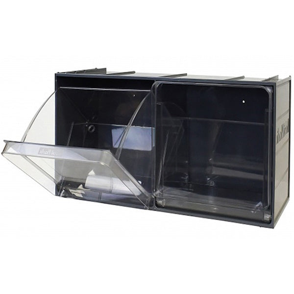 MOBIL PLASTIC CONTENITORE CRYSTAL BOX CB50/5S 2 CASSETTI GRIGIO SCURO