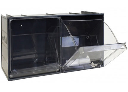 MOBIL PLASTIC CONTENITORE CRYSTAL BOX CB50/5S 2 CASSETTI GRIGIO SCURO