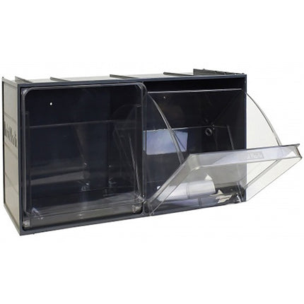 MOBIL PLASTIC CONTENITORE CRYSTAL BOX CB50/5S 2 CASSETTI GRIGIO SCURO