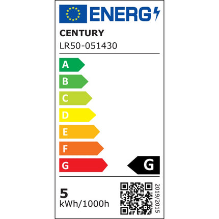 CENTURY LAMPADINA LED SERIE LIGHT R50 REFLECTOR 230V 5W E14 3000K 470LM