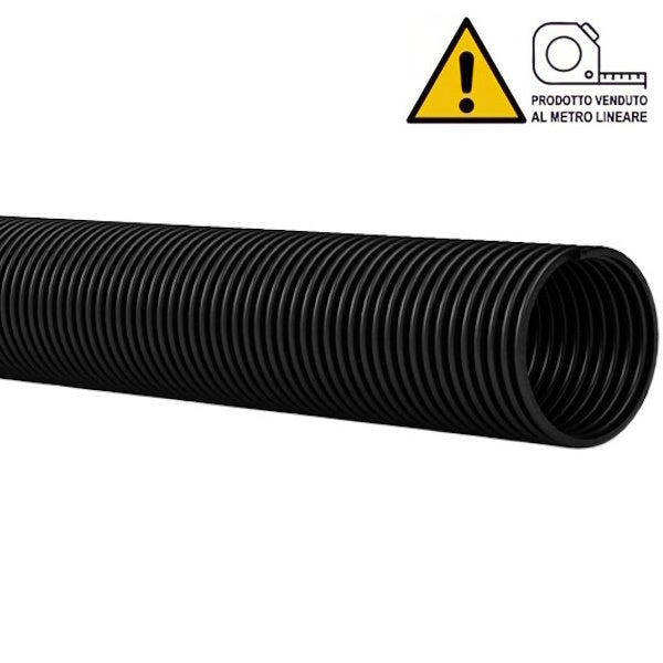 SATI TUBO HELIMOPLEN IN POLIPROPILENE CORRUGATO NERO D.MM 40 AL MTL*