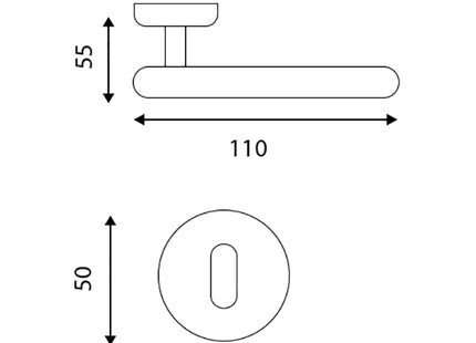 COTTALI MOON MANIGLIA PER PORTA ROSETTA + BOCCHETTA PLASTICA BIANCA*