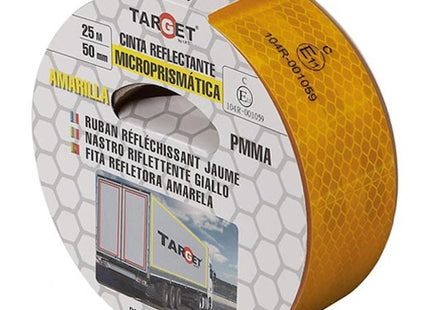 TARGET NASTRO PRISMATICO RIFLETTENTE CERTIFICATO MM50X25MT GIALLO