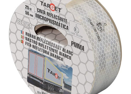 TARGET NASTRO PRISMATICO RIFLETTENTE CERTIFICATO MM50X25MT BIANCO