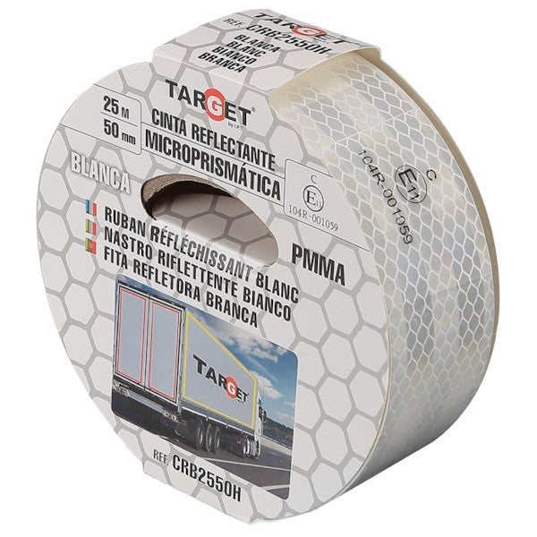 TARGET NASTRO PRISMATICO RIFLETTENTE CERTIFICATO MM50X25MT BIANCO
