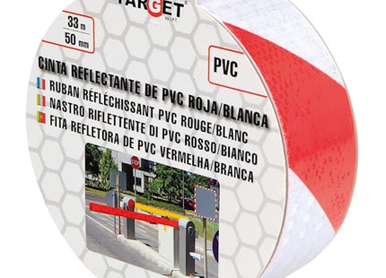 TARGET NASTRO PRISMATICO RIFLETTENTE IN PVC MM50X33MT BIANCO/ROSSO
