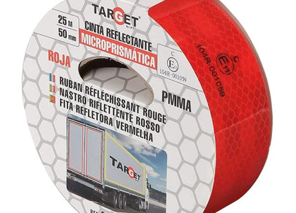 TARGET NASTRO PRISMATICO RIFLETTENTE CERTIFICATO MM50X25MT ROSSO