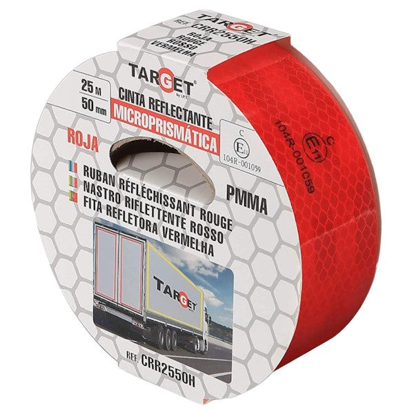 TARGET NASTRO PRISMATICO RIFLETTENTE CERTIFICATO MM50X25MT ROSSO