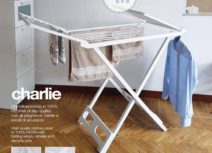 JUMBO STENDIBIANCHERIA A CAVALLETTO MOD. CHARLIE IN RESINA*