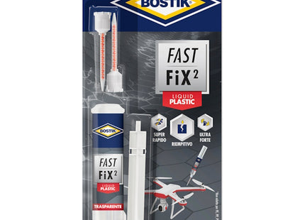 UHU BOSTIK FAST FIX2 LIQUID PLASTIC SIRINGA COLLA BICOMPONENTE GR10