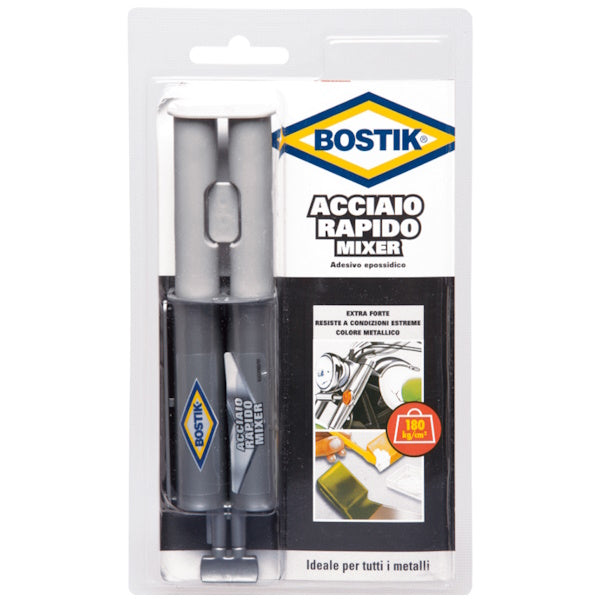 UHU BOSTIK ACCIAIO RAPIDO MIXER ADESIVO EPOSSIDICO BICOMPONENTE ML24