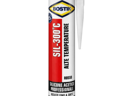 UHU BOSTIK SIL-300 C SILICONE PER ALTE TEMPERATURE ROSSO CARTUCCIA ML300