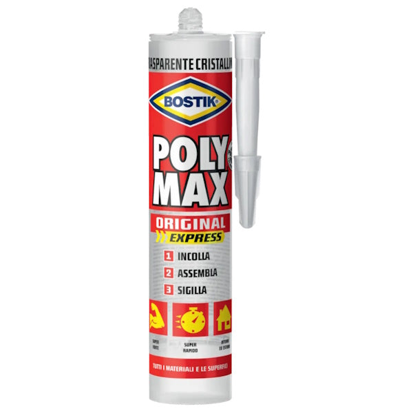 UHU BOSTIK POLY MAX ORIGINAL EXPRESS TRASPARENTE CARTUCCIA GR300