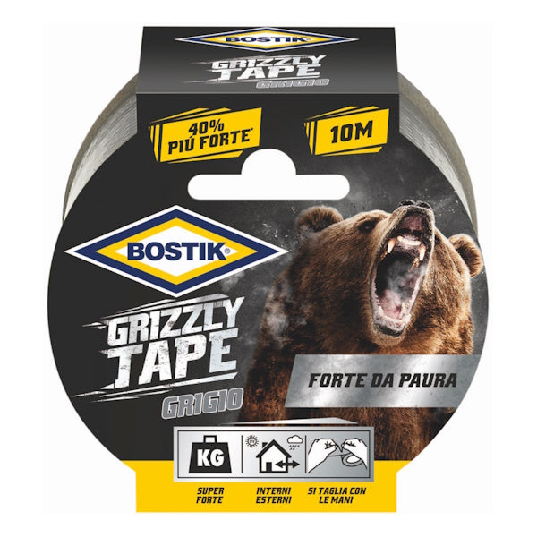 UHU BOSTIK GRIZZLY TAPE NASTRO TELATO IN PE ESTRUSO MM50X10MT ARGENTO