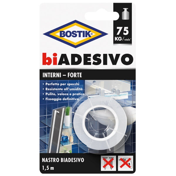 UHU BOSTIK NASTRO BIADESIVO RIMOVIBILE-FORTE MM19X1,50MT BIANCO