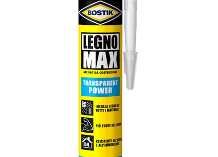 UHU BOSTIK LEGNO MAX TRANSPARENT POWER COLLA LEGNO CL.D4 CARTUCCIA GR380