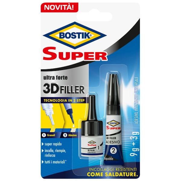 UHU BOSTIK SUPER 3D FILLER ADESIVO+GRANULI BLISTER GR3+GR9