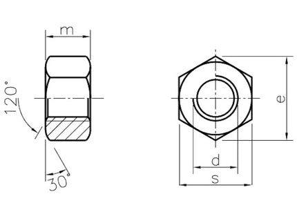 DADO ESAGONALE ALTO PASSO GROSSO CL. 8 Z.BIANCO UNI 5587