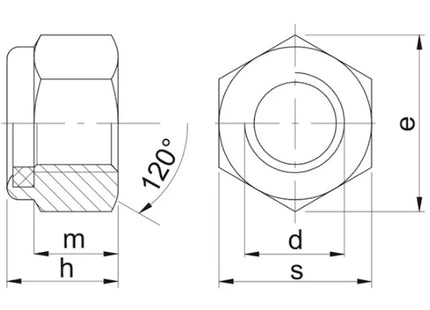 DADO AUTOBLOCCANTE ALTO PASSO GROSSO INOX A2 DIN 982