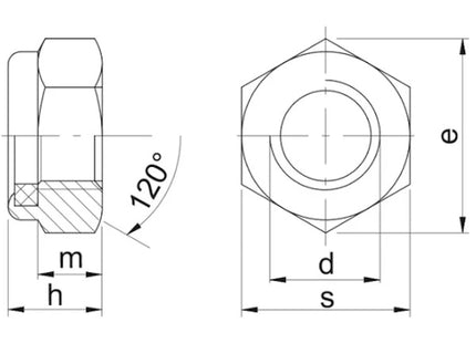 DADO AUTOBLOCCANTE BASSO PASSO GROSSO CL. 8 Z.BIANCO DIN 985
