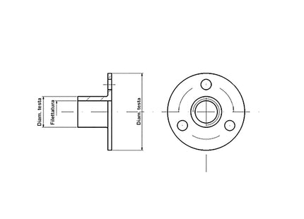 DADO A FONDELLO A 3 FORI ZINCATO M10