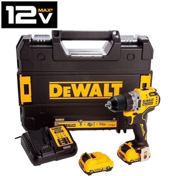 DEWALT TRAPANO AVVITATORE A PERCUSSIONE A BATTERIA 12V 2,0AH DCD706D2-QW