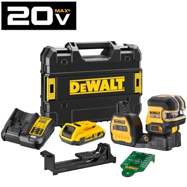 DEWALT LASER VERDE A 2 LINEE CON PIOMBO DCE822D1G18-QW 18V 2.0AH
