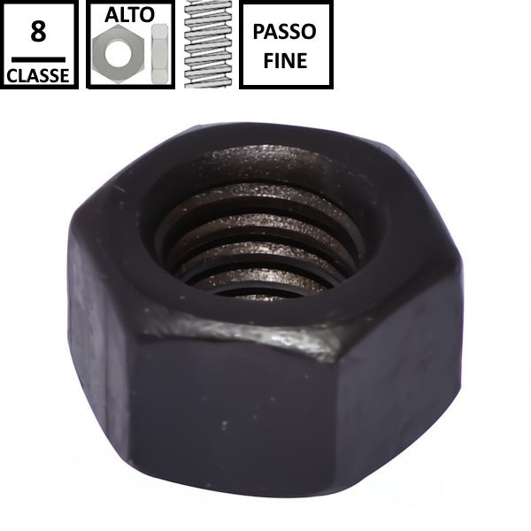 DADO ESAGONALE ALTO PASSO FINE CL. 8 GREZZO UNI 5587