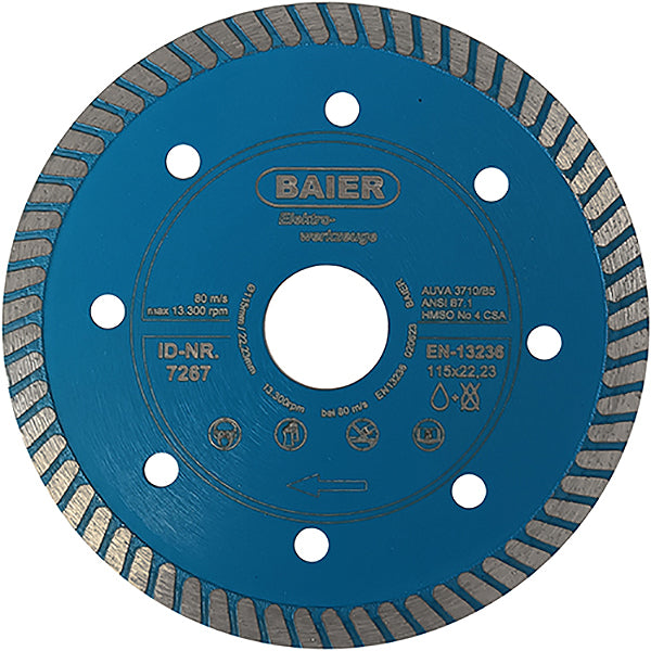 BAIER DISCO DIAMANTATO TURBO EXPRESS 7 MM D.MM115X1,2X22,23