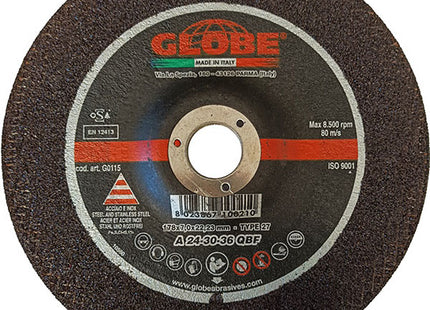 GLOBE DISCO DA SBAVO A CENTRO DEPRESSO PER INOX/ACCIAIO