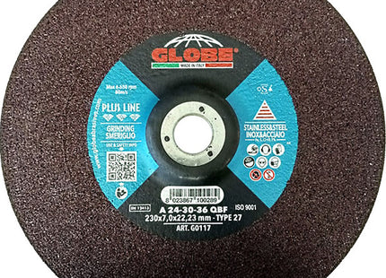 GLOBE DISCO DA SBAVO A CENTRO DEPRESSO PER INOX/ACCIAIO