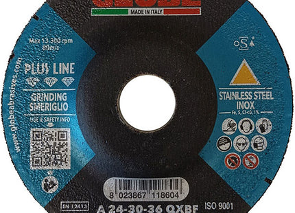 GLOBE DISCO DA SBAVO A CENTRO DEPRESSO PER ACCIAIO INOX