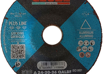 GLOBE DISCO DA SBAVO A CENTRO DEPRESSO D.MM115X6,5X22,23 ALLUMINIO