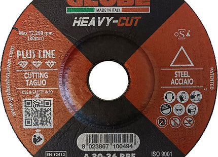 GLOBE DISCO DA TAGLIO A CENTRO DEPRESSO PER ACCIAIO