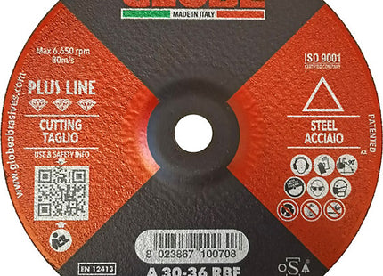 GLOBE DISCO DA TAGLIO A CENTRO DEPRESSO PER ACCIAIO