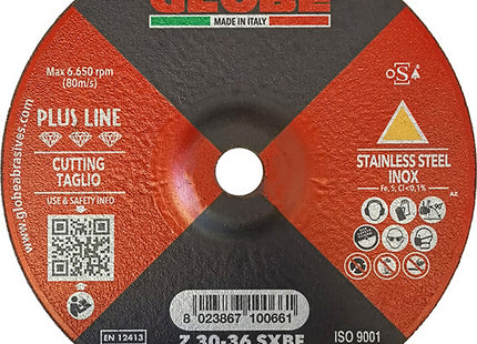 GLOBE DISCO DA TAGLIO A CENTRO DEPRESSO PER INOX