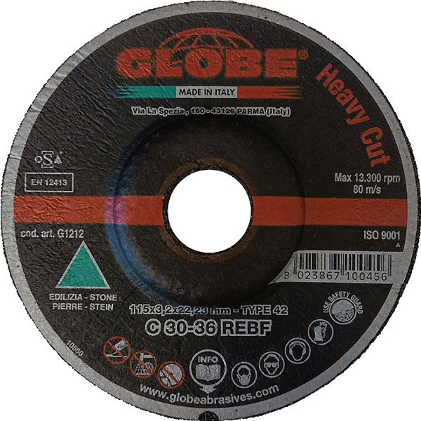 GLOBE DISCO DA TAGLIO A CENTRO DEPRESSO PER EDILIZIA