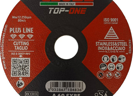 GLOBE DISCO DA TAGLIO PIANO PER INOX/ACCIAIO