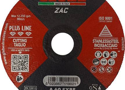 GLOBE DISCO DA TAGLIO PIANO PER INOX/ACCIAIO