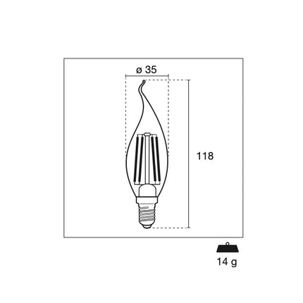 CENTURY LAMPADINA LED INCANTO COLPO DI VENTO 230V 4W E14 2700K 470LM