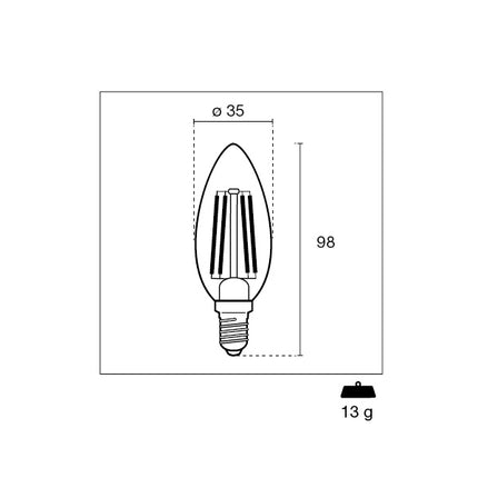CENTURY LAMPADINA LED INCANTO WHITE OLIVA 230V 4,5W E14 2700K 470LM