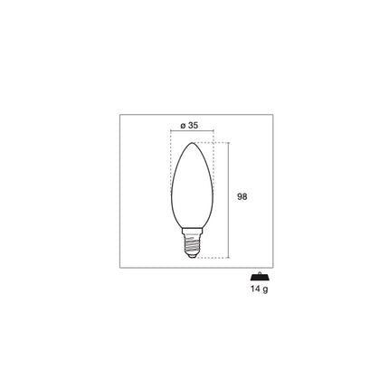 CENTURY LAMPADINA LED INCANTO SATEN DIM.230V 6W E14 4000K 806LM IP20
