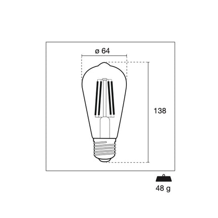 CENTURY LAMPADINA LED INCANTO EPOCA EDISON 230V  8W E27 2200K 806LM