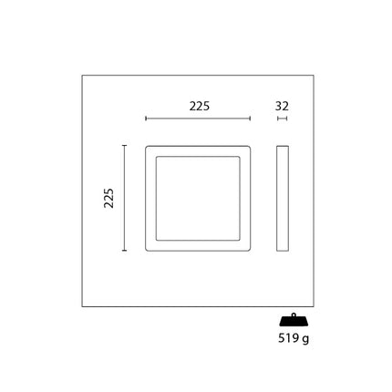 CENTURY PLAFONIERA LED MOD. PL-QUADRO 230V