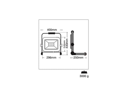 CENTURY PROIETTORE LED REWORK PORTATILE 230V 100W 4000K 8000LM IP65