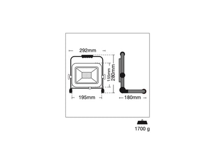CENTURY PROIETTORE LED REWORK PORTATILE 230V  50W 4000K 4400LM IP65