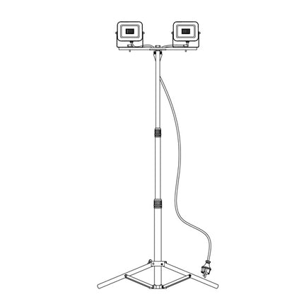 CENTURY TREPPIEDE CON 2 PROIETTORI LED REWORK 100W 4000K 8800LM IP65