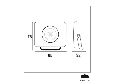 CENTURY PROIETTORE LED SHUTTLE SLIM 230V  10W 4000K LM 730 IP65 GRIGIO*