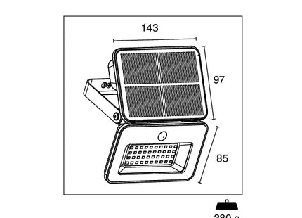 CENTURY PROIETTORE LED SOLAR-B  8W TRICOLOR 800LM IP65