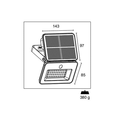 CENTURY PROIETTORE LED SOLAR-B  8W TRICOLOR 800LM IP65